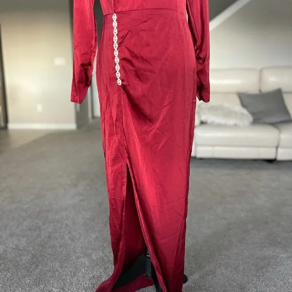 SHEIN Rhinestone Split Thigh High Dress - Picture 7 of 7